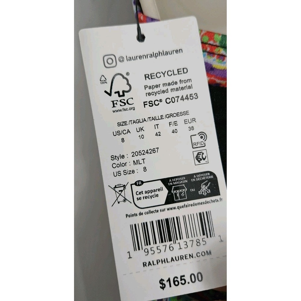 NWT Ralph Lauren halter one piece swimsuit paisley print multicolor size 8 - Picture 6 of 7